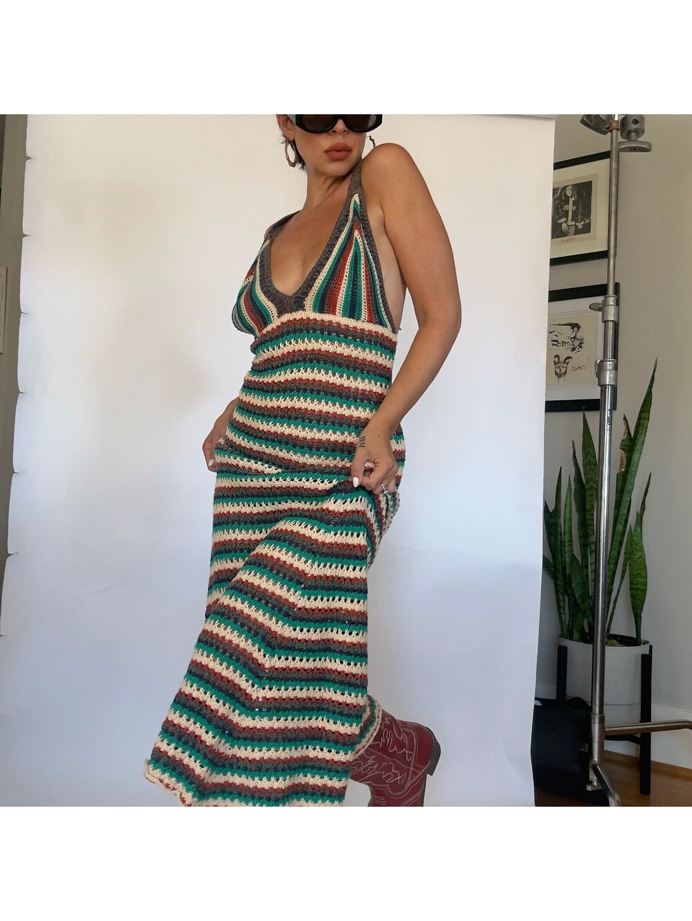 Vintage Crochet Maxi Dress